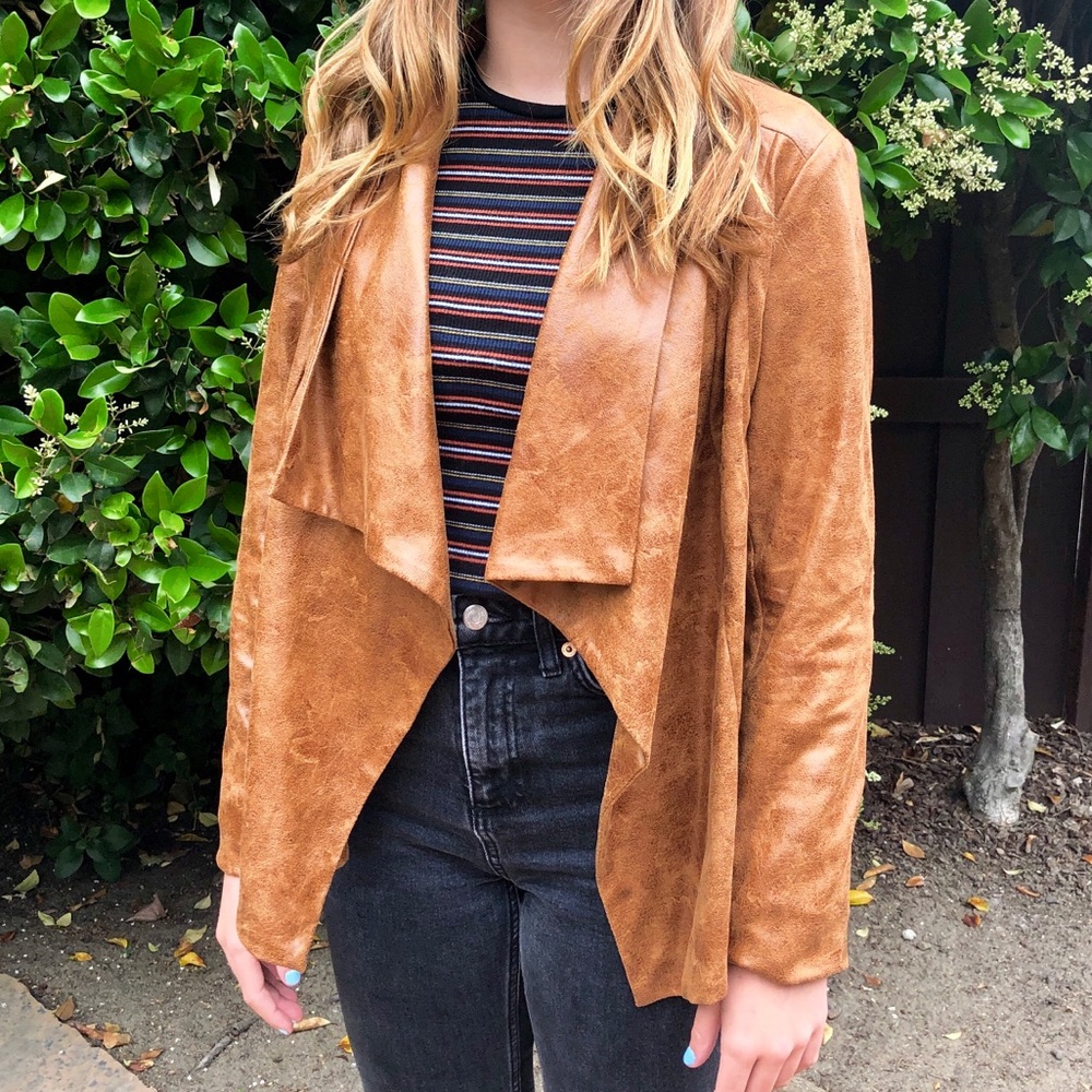 Vici | Faux Leather Brown Jacket
